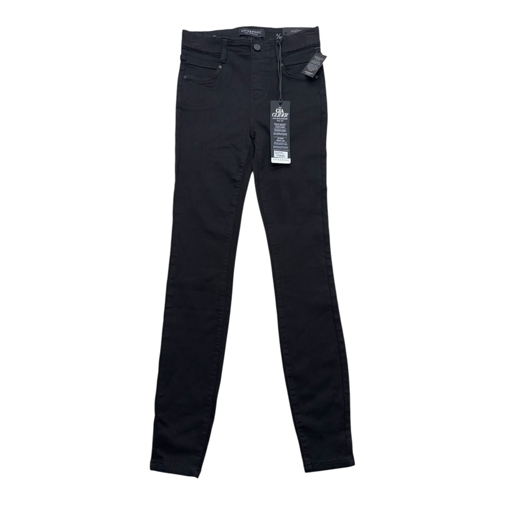 Liverpool Gia Glider Skinny Pull On Stretch Jeans Black Rinse Size 0/25